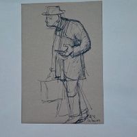 SKIZZE VON RICHARD SALOMON WEISS, Selbstporträt ZH