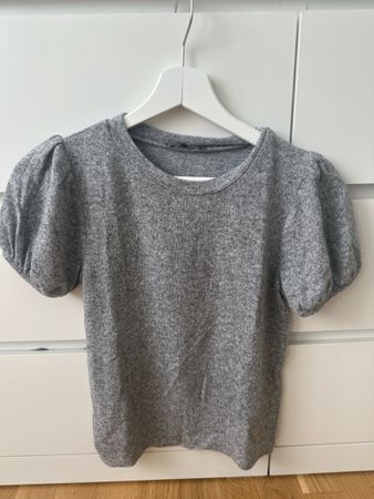 Zara T-Shirt grau Puffärmel - Schnittea S