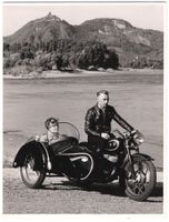 Fotografie Motorrad DKW mit Steib-Seiten