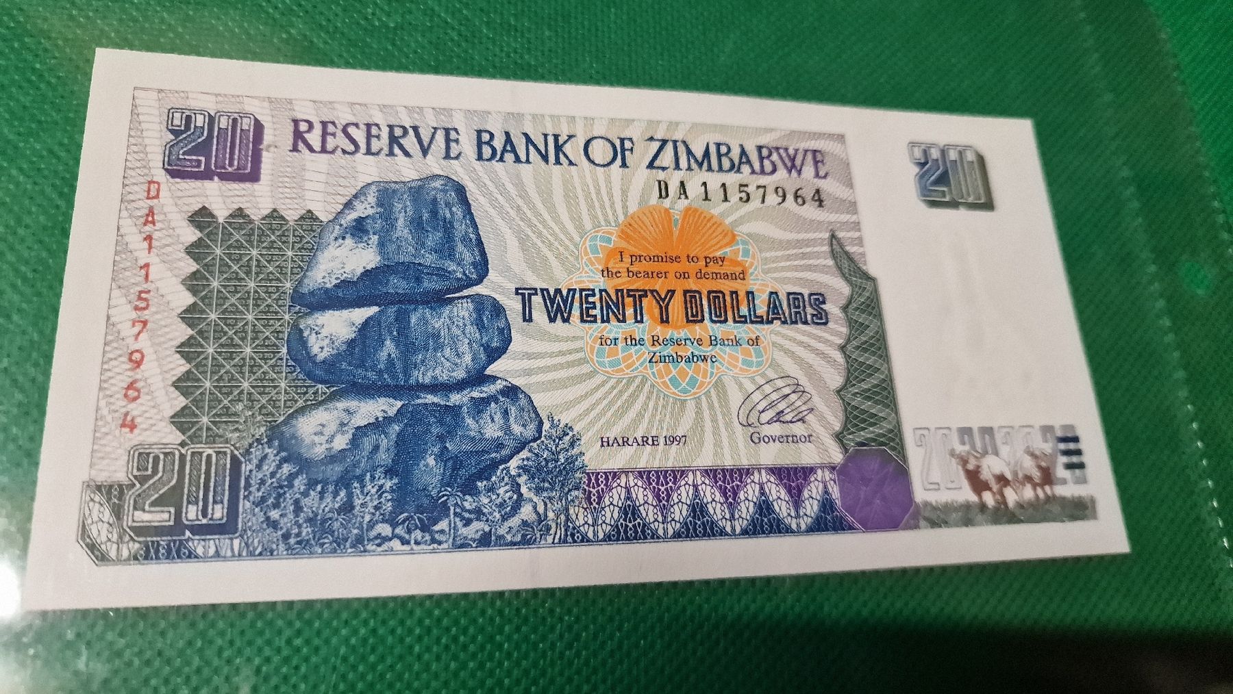 Banconote: Banknote Zimbabwe 1997 NEU – Nuovo e nell'imballaggio originale da Herisau venduto da Antiques.AR