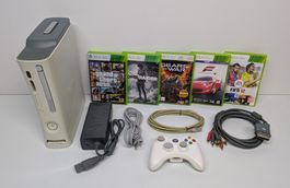 Microsoft Xbox 360 mit Controller, 5 Spielen