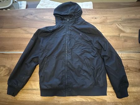 Herren Jacke / Windbreaker Dunkelblau, Kapuze, Fliessfutter