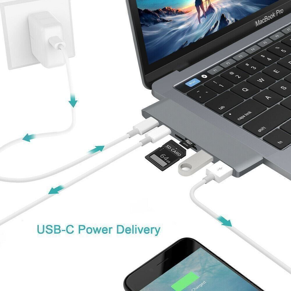 Unità & Adattatore: 6in1 USB Hub 3.0 Typ C Adapter macbook – Nuovo (secondo la descrizione) da Kirchdorf AG venduto da Aarereussshop 1