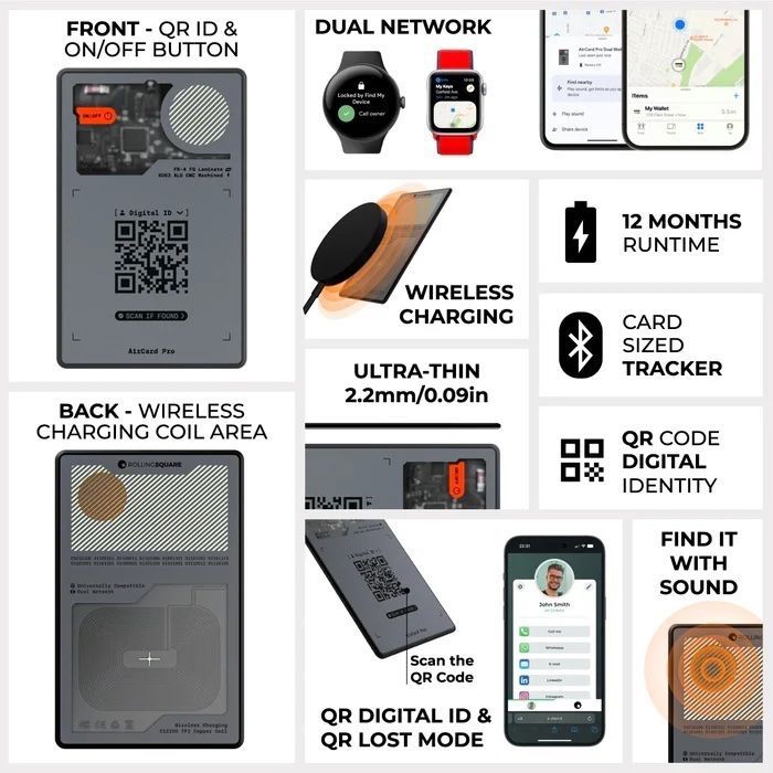 GPS & Strumenti di misurazione: AirCard™ Pro Dual - Apple+Android Ultra-thin Tracker – Nuovo e nell'imballaggio originale da Corsier-sur-Vevey venduto da Makmic 4