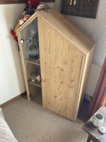 Vitrine Holz mit Schrägdach 80x40x130 cm guter Zustand