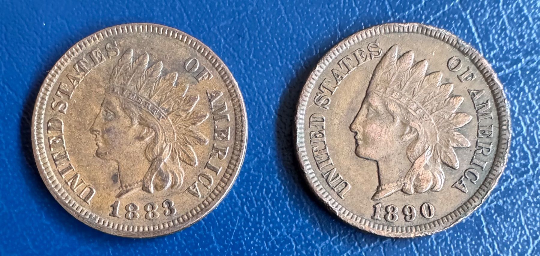 Tutti le monete: USA 1 Cent 1883 und 1890 Indian Head – Usato da Ebikon venduto da Dmasterx