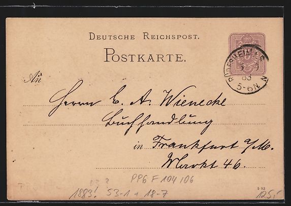 Entiers postaux: Vorläufer-Lithographie Ganzsache PP6F10 – D'occasion à Berlin par bartko-reher 1