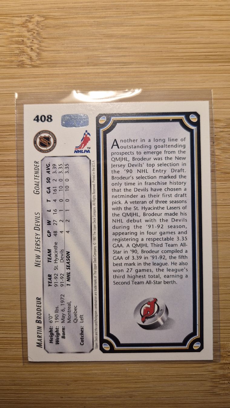 NHL Sammelbilder & Trading cards: NHL Martin Brodeur New Jersey Devils – Gebraucht aus Bellach von IceCards-80 1