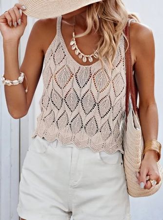 Hübsches Strick Top beige Gr. S - 226175