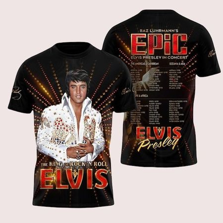 T-Shirt Elvis Presley Baz Luhrmann Epic schwarz neu