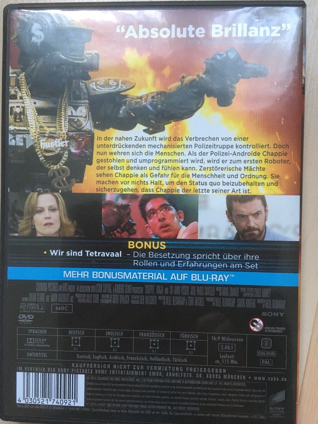 Tutti i DVDs: Chappie – Usato da Oberurnen venduto da Numi2000 1
