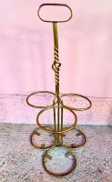 Vintage Messing Flaschenhalter / Flaschenständer 3 Flaschen