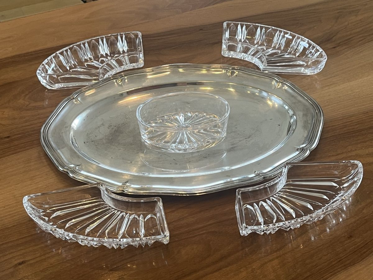 Servierplatten: Vintage Servierplatte mit Glasschalen – Gebraucht aus Laupen BE von Rohe5500 1