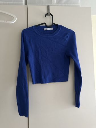 Zara Crop Top, Grösse M, Blau, Neuwertig für den Frühling