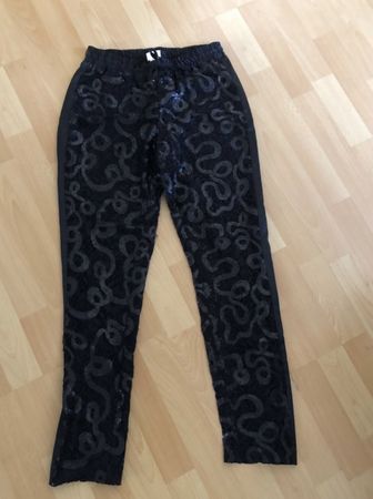 Schwarze Glitzerhose Gr. 34 H&M Festlich Weihnachten Part