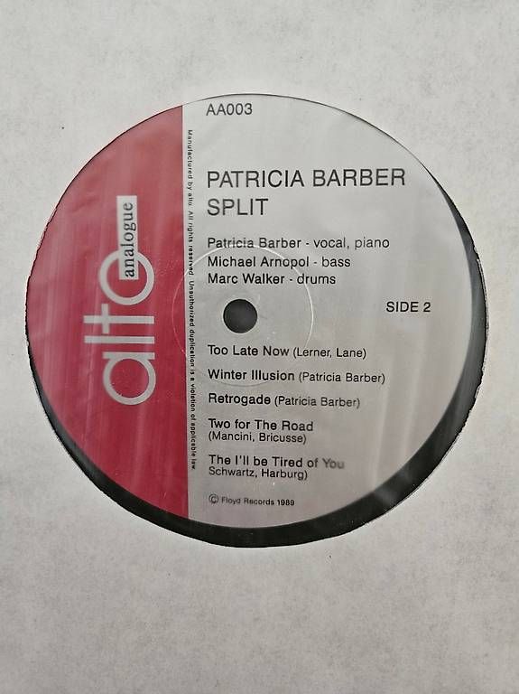 Dischi in vinile: Patricia Barber Vinyl LP SPLIT – Usato da Bern venduto da Cogo03 3