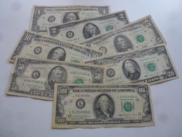 Lot ++ 7 alte Banknoten aus den USA ab 1976