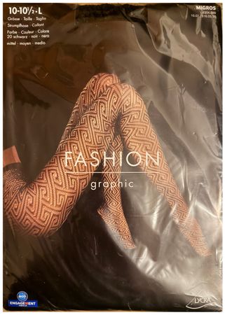 Fashion graphic Strumpfhose - Grösse L - Farbe 20 Schwarz