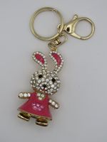 AUSVERKAUF - HASE - Schlüsselanhänger - mit Glitzersteinen