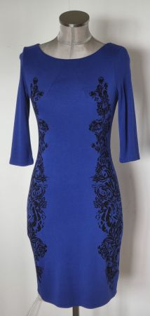 S 36 H&M leichtes Strickkleid Cocktail Etui royalblau