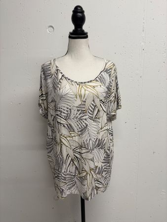 Leo&Ugo T-Shirt mit Blätter Muster Gr. 44/46 weiss Print