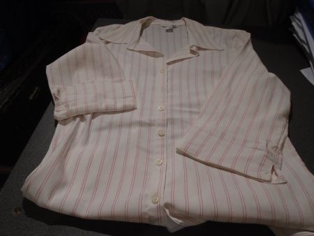 Bluse Grösse 40, H&M, weiss/rote Streifen, kurze Arme