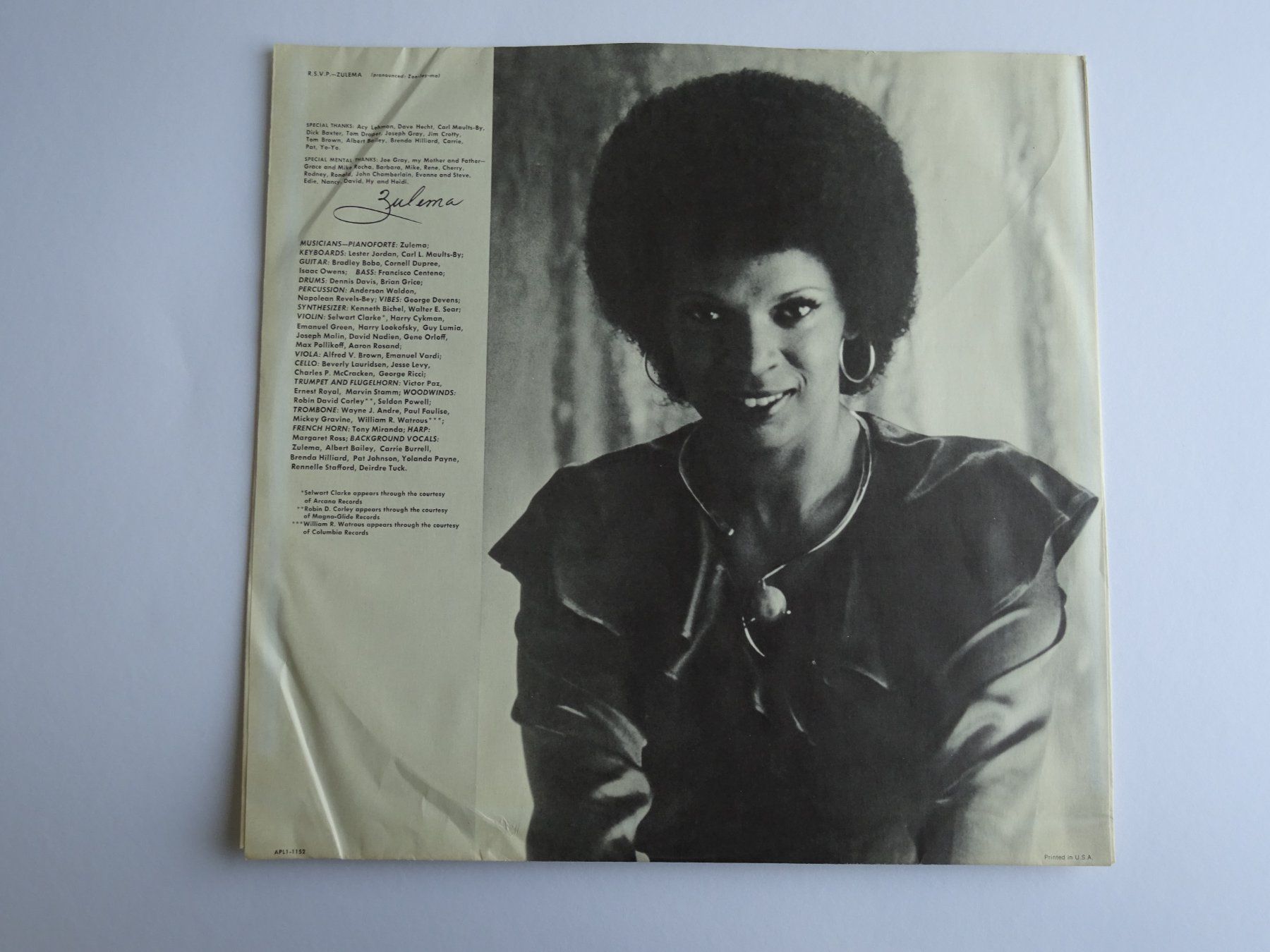 Dischi in vinile: LP Zulema - R.S.V.P. von 1975 – Usato da Birmenstorf venduto da Poweroldies 9