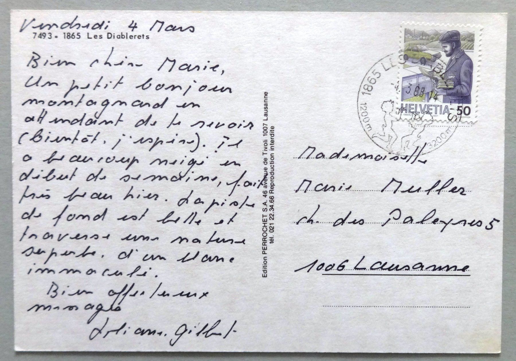 Cartoline postali: Les Diablerets – Usato da Fétigny venduto da Billy2miny 1