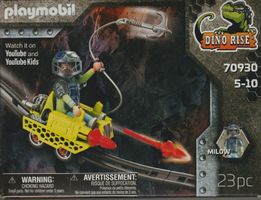 PLAYMOBIL DINO RISE 70930 CARRELLO DA MINIERA LANCIA RAZZI