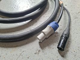 3m Kombikabel PowerCon 3pin XLR schwarz gebrauchter Zustand