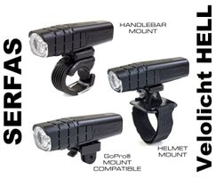 NEU 100Fr Serfas Velolampe Taschenlampe Stirnlampe Ebike LED