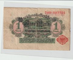 Darlehenskassenschein 1 Mark Berlin 12. August 1914 Original