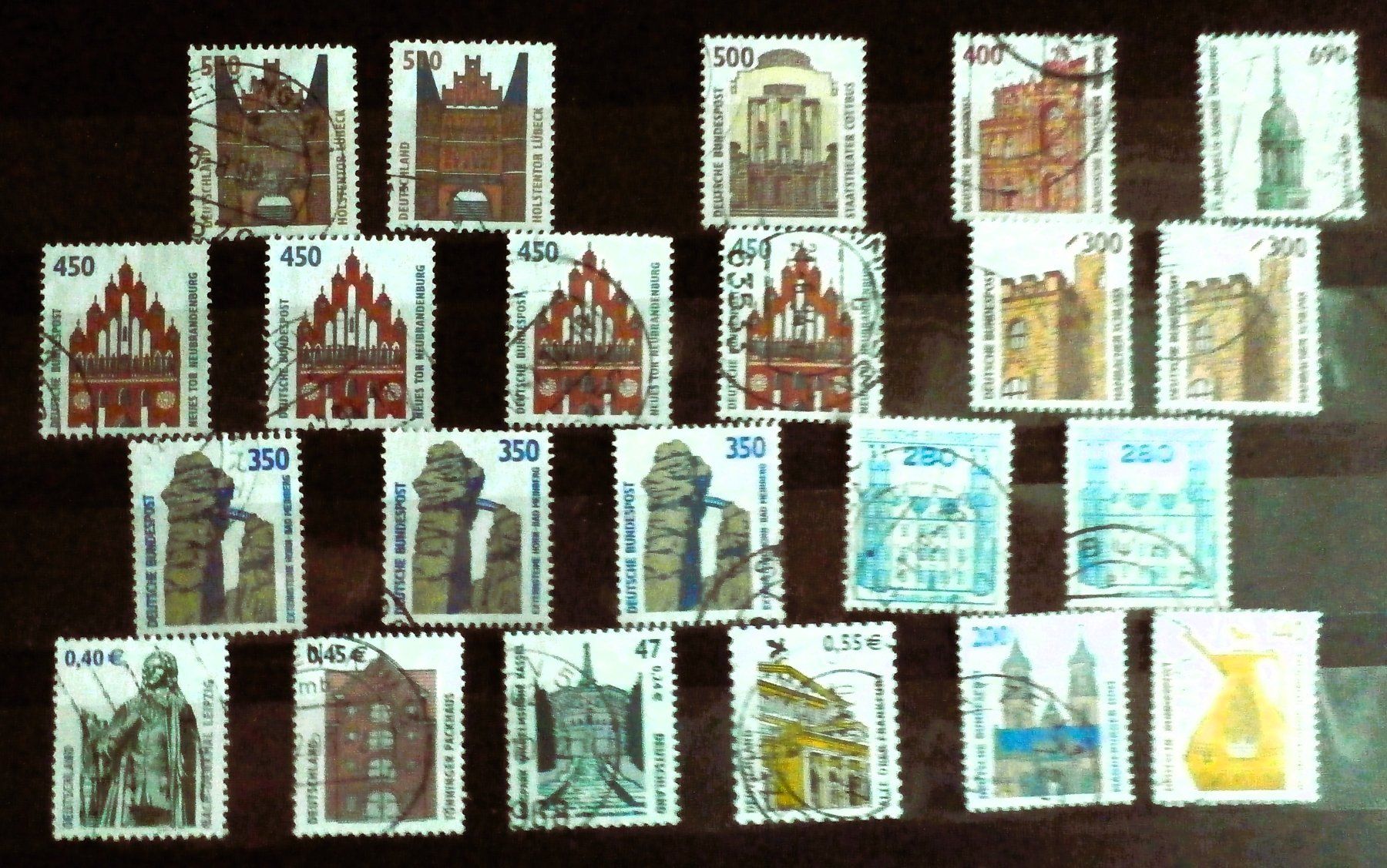 Alle Briefmarken: BRD Baudenkmäler 1987-2003(hohe Werte) – Gebraucht aus Kehrsatz von Bernherb2