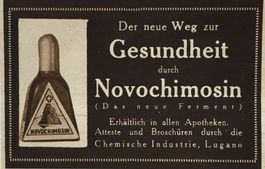 Vintage Reklame, Novochimosin, Lugano, 1924