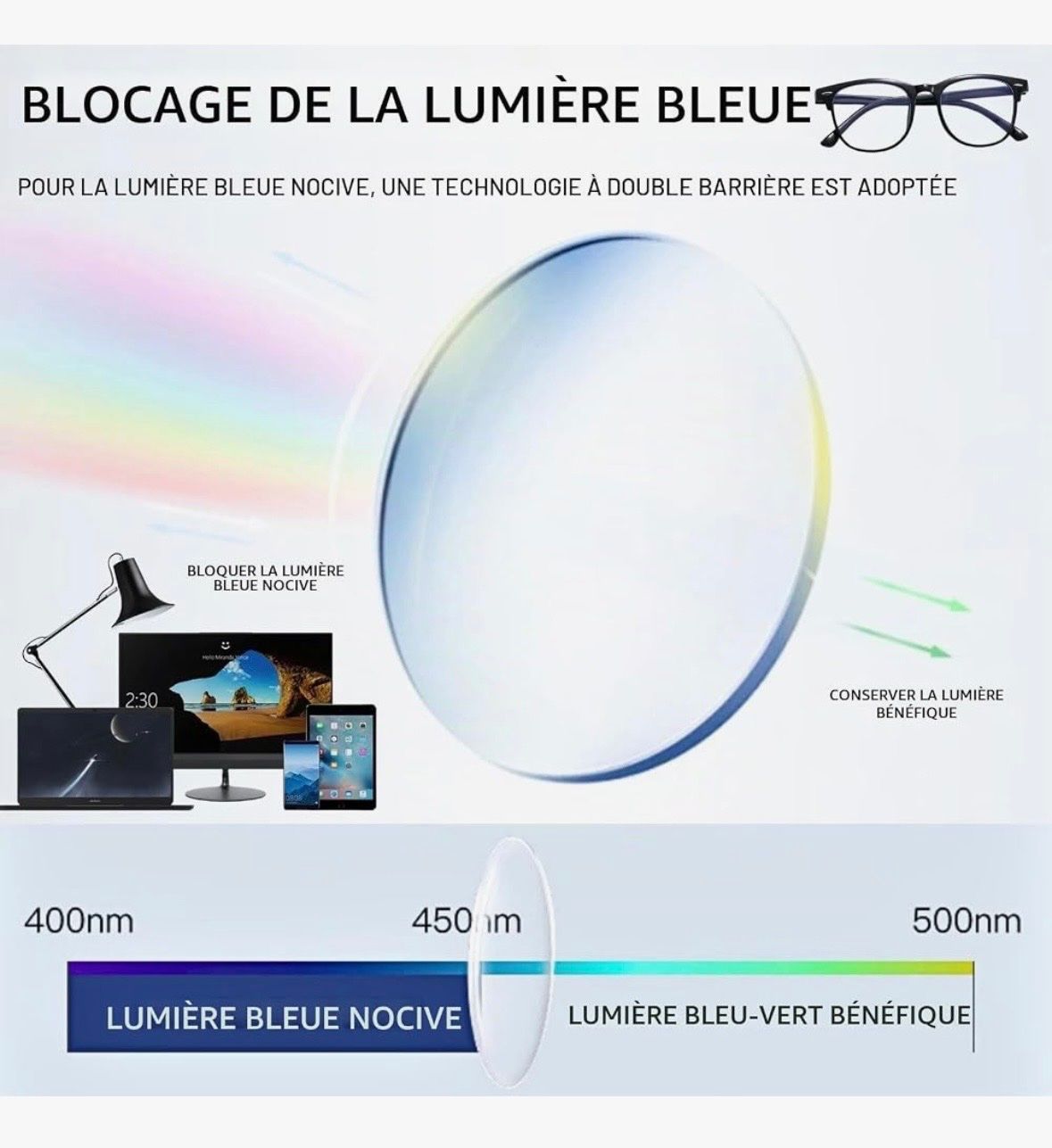 Lunettes & Verres: Lunettes anti lumière bleue – Neuf (Voir description) à Denens par RomainSecondeMain 5