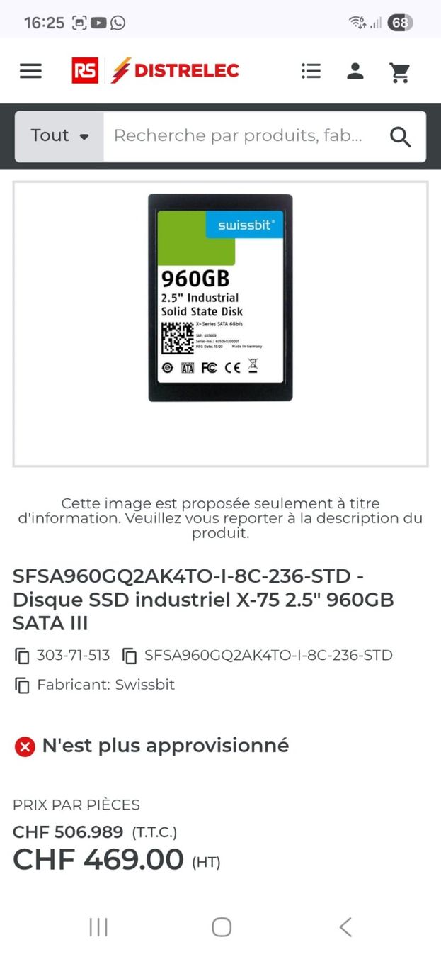 Dischi rigidi: SSD Suisse 1TB Swissbit Sata 2.5" – Usato da Neuchatel venduto da StevChamb110 2