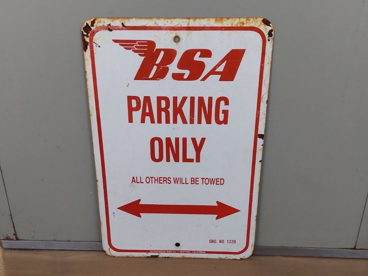 Insegne: BSA Parking only Metallschild antik – Usato da Waltenschwil venduto da Browny2