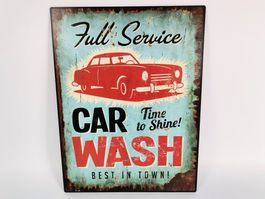 Full Service Car Wash, Metall-Blechschild