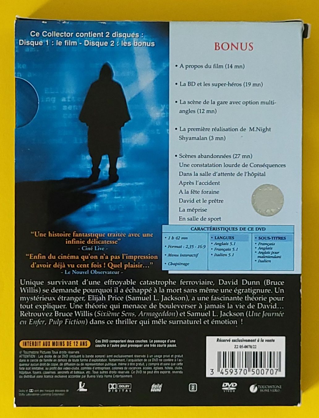 Tutti i DVDs: DVD - Incassable (Night Shyamalan) – Usato da Pully venduto da Stewoui 1