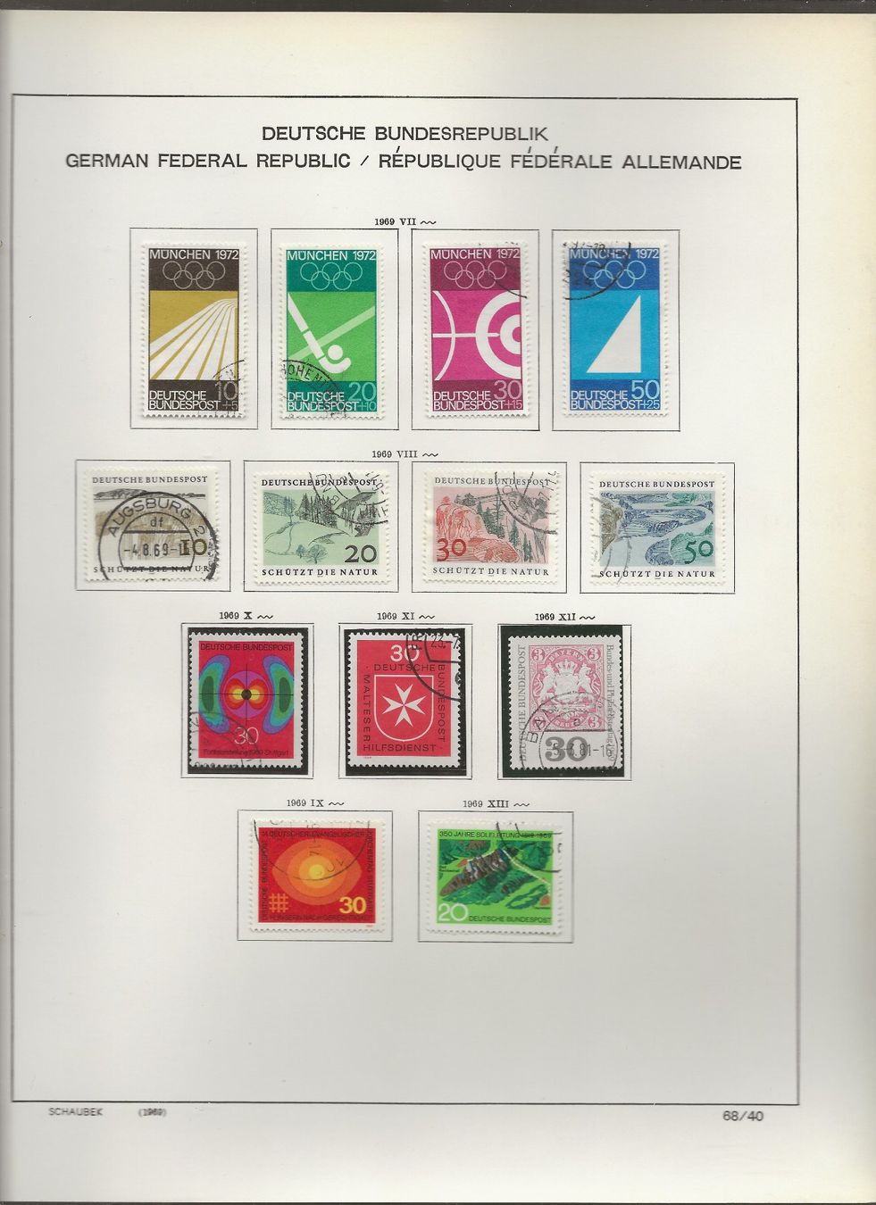 Tutti i francobolli: Marken Deutschland BRD 1968 bis 1972 – Usato da Au ZH venduto da xelagreb01 3