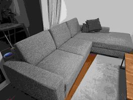 IKEA SÖRVALLEN, 3er Sofa, grau mit Récamiere (gebraucht)