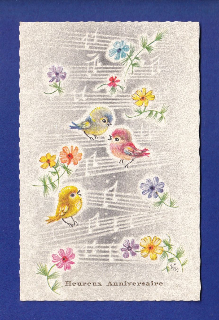 Cartes postales: OISEAU - Fleurs et partitions – D'occasion à Pully par nicecards-shop