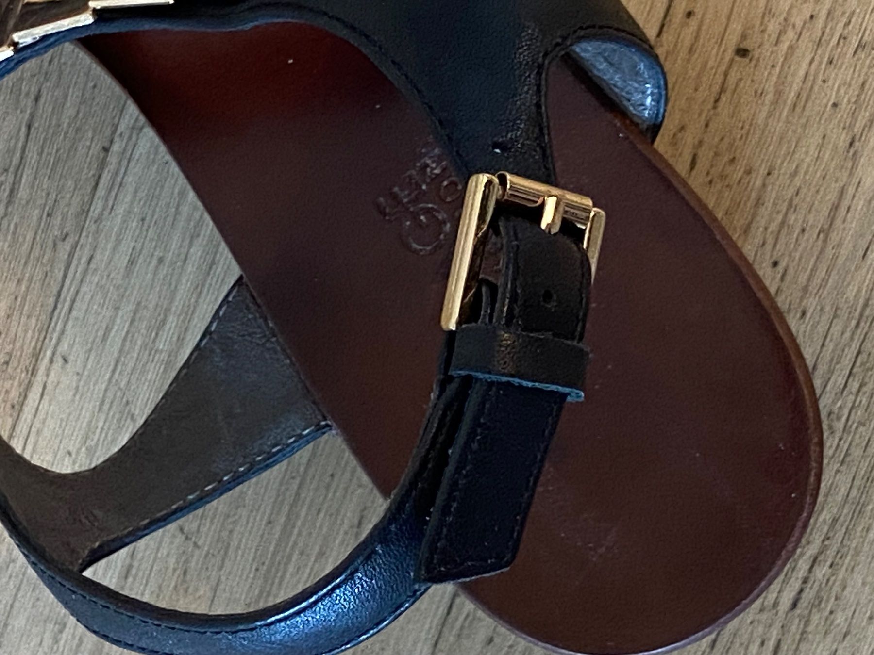 Scarpe da donna: BOCAGE Sandales compensées cuir noir et or 39 – Nuovo (secondo la descrizione) da Genève venduto da kik_8jd6 7