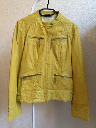 Veste cuir jaune Street One, t.38/M