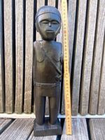 Holzfigur Afrikanisch Mutter mit Kind schweres Holz 30cm