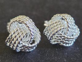 Clous d'oreilles argent 925 - Style Entrelacé - Chic d'été!