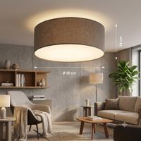 Moderne 3-flammige Stoffdeckenleuchte Ø 50 cm – Taube