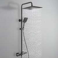 Thermostat Duschsystem Regendusche 30cm Schwarz Komplettset
