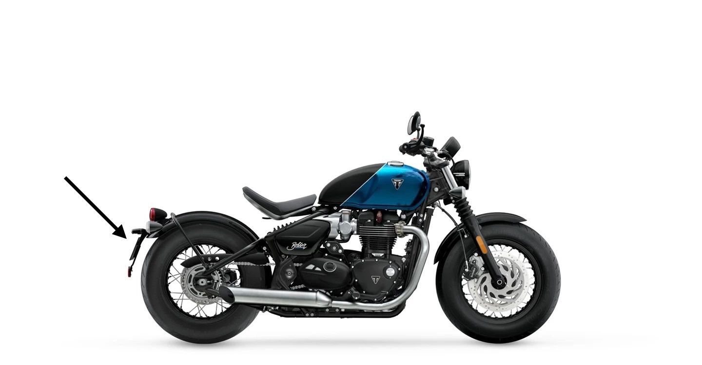 Triumph Tutti i ricambio per moto: Triumph Kennzeichenhalter mit Beleuchtung – Usato da Zürich venduto da Evo-9 3