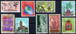 SPANIEN 1966 9 VERSCHIEDENE MARKEN GESTEMPELT - T12